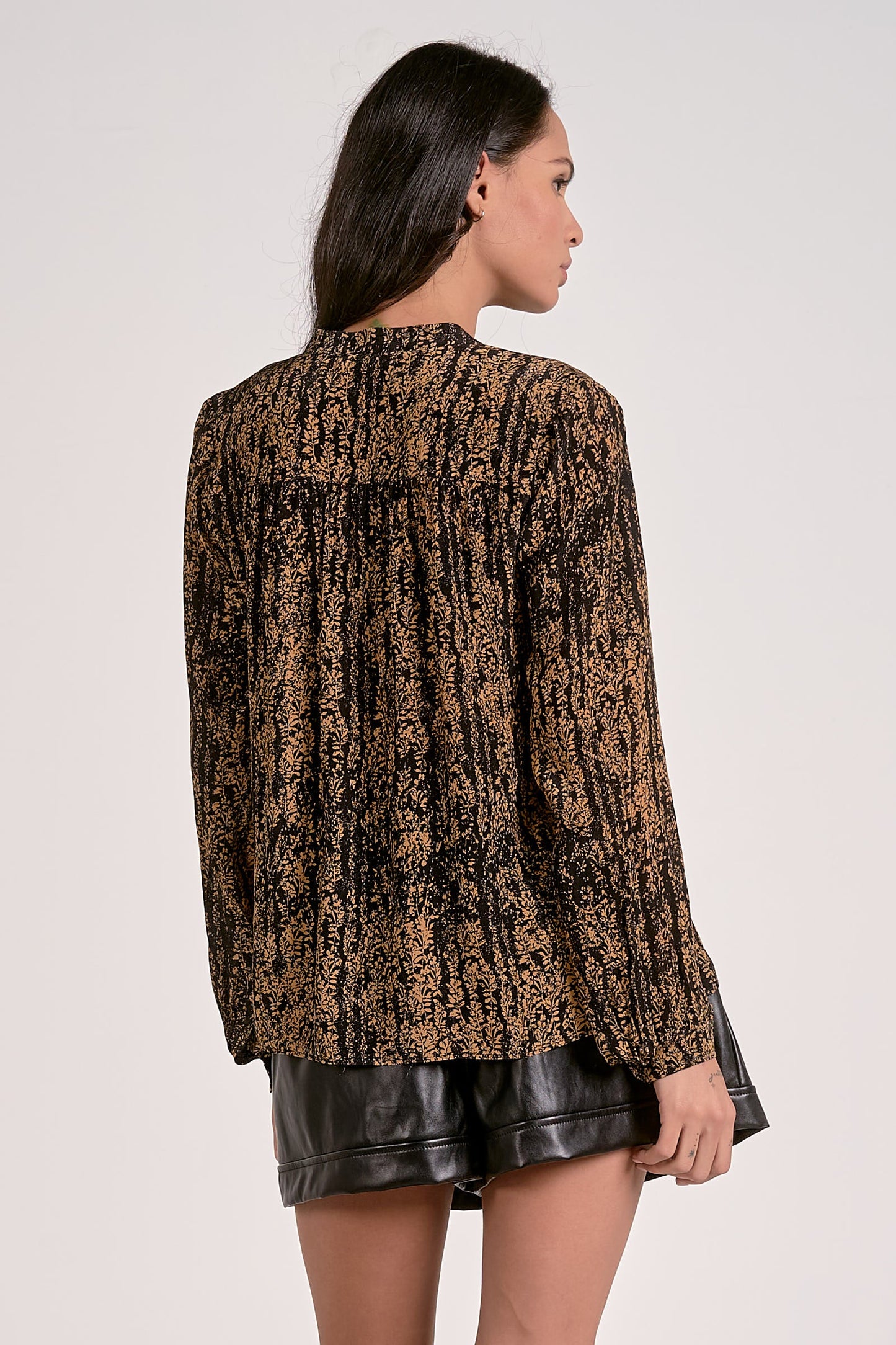 Elan Button Down Paisley Print Top