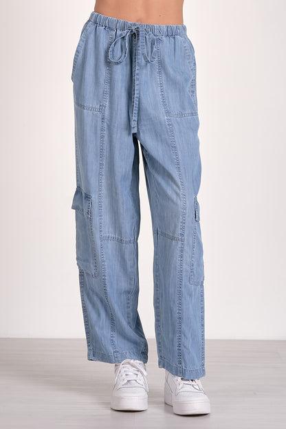Elan Chambray Cargo Pants