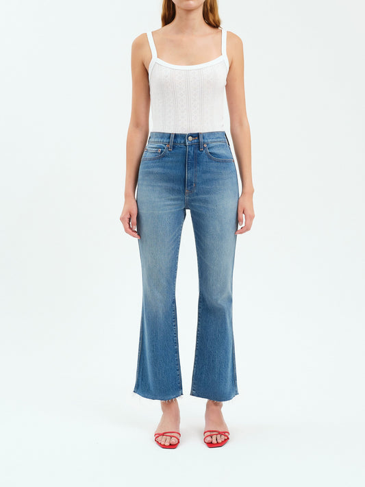 Daze Soho Rawcut High Rise Ankle Flare