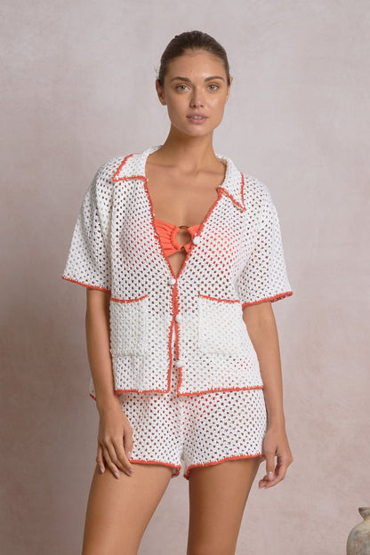 Elan Collared Button Down Top