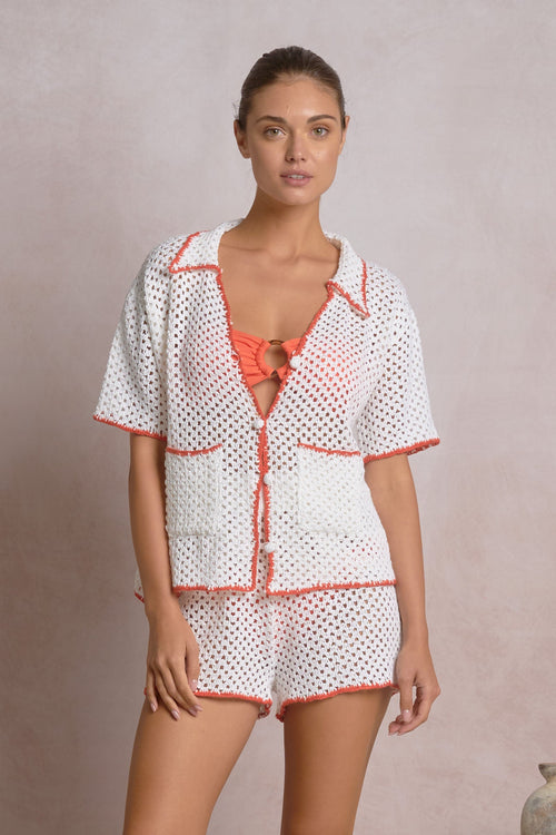 Elan Collared Button Down Top