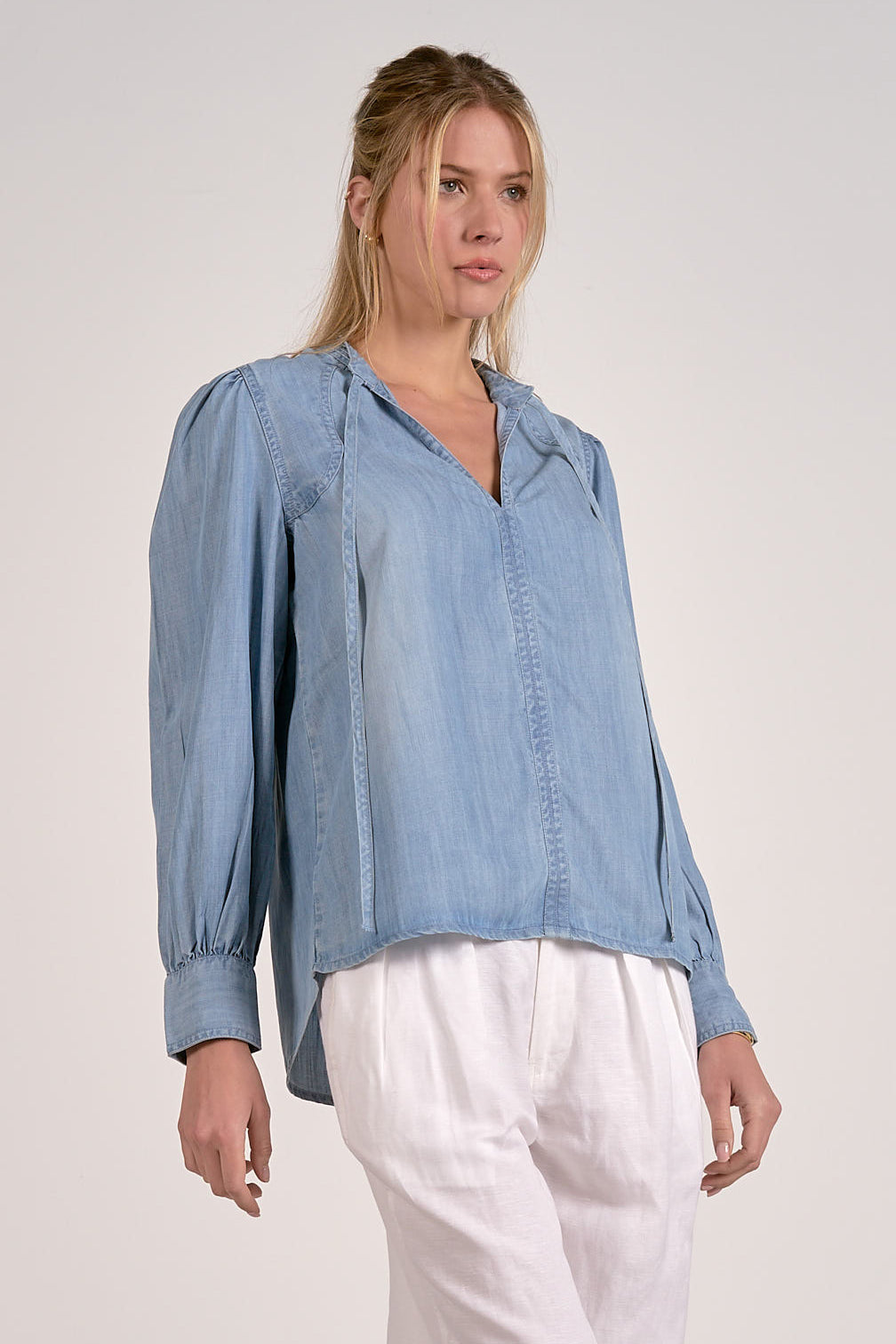 Elan Long Sleeve V-Neck Top