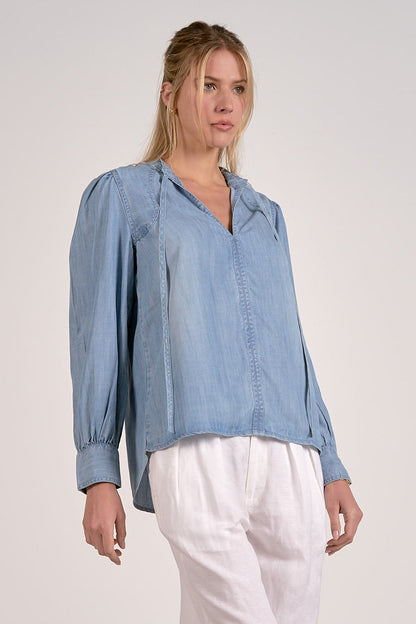 Elan Long Sleeve V-Neck Top