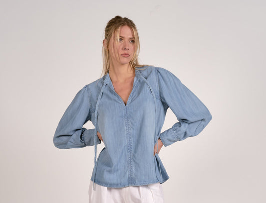 Elan Long Sleeve V-Neck Top