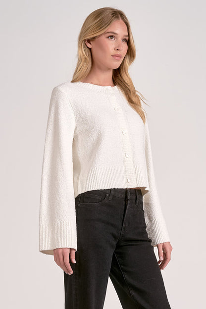 Elan Bell Sleeve Button Up Cardi