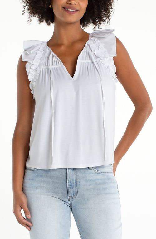 Liverpool Flutter Sleeve Tie Top