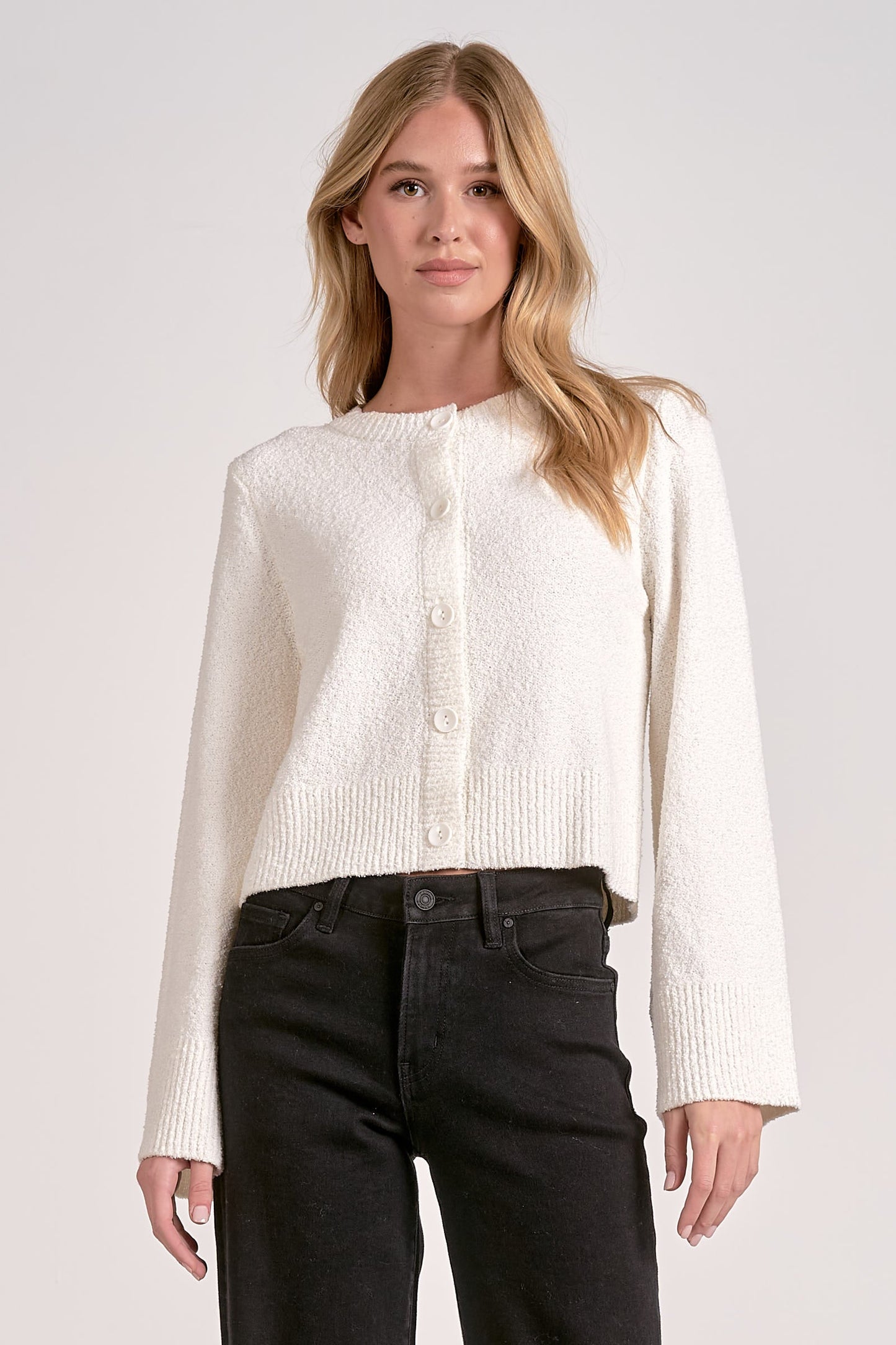 Elan Bell Sleeve Button Up Cardi