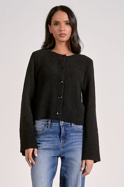 Elan Bell Sleeve Button Up Cardi