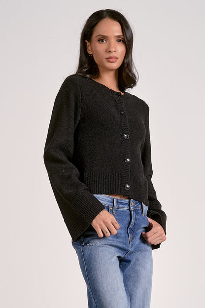 Elan Bell Sleeve Button Up Cardi