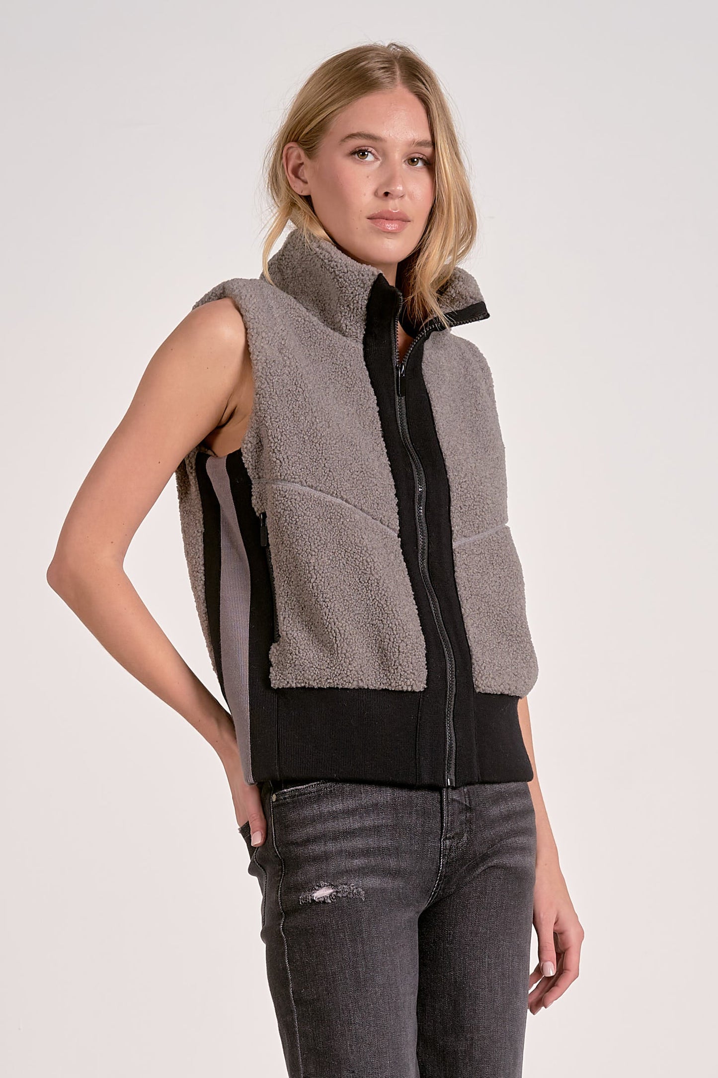 Elan Zip Up Two Tone Vest