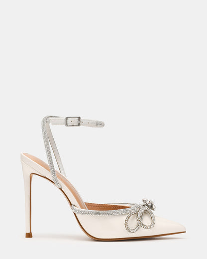 VIABLE Off-White Women's Rhinestone-Embellished Stilettos | Steve Madden