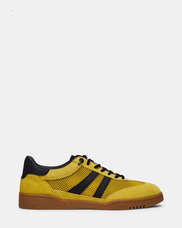 VIENTO Black/Yellow Low-Top Lace-Up Men's Sneakers | Steve Madden