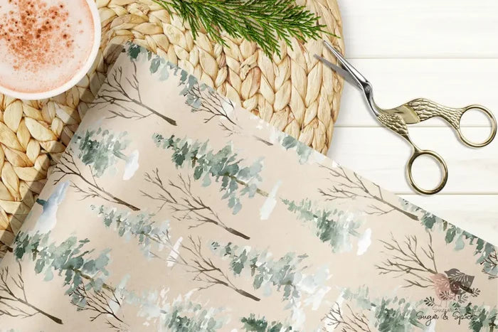 Winter Woodland Kraft Wrapping Paper - Premium Craft Supplies & Tools > Party & Gifting > Packaging & Wrapping from Sugar and Spice Invitations - Just $26.10! Shop now at Sugar and Spice Paper