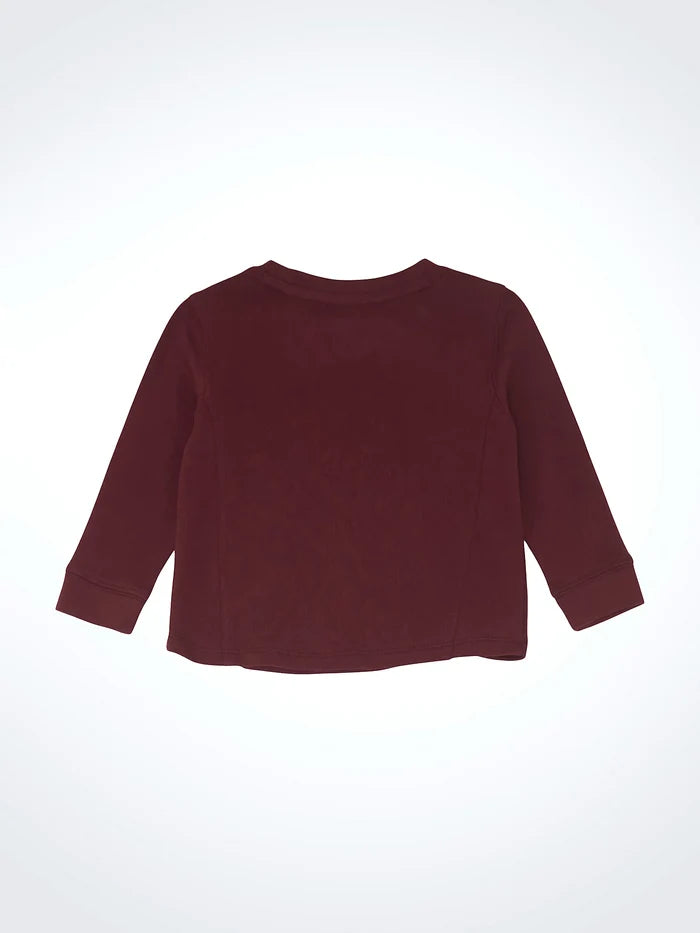 Wrangler Baby/Toddler Girls Burgundy Western Icon Long Sleeve Sweatshirt 112356573-Painted Cowgirl Western Store