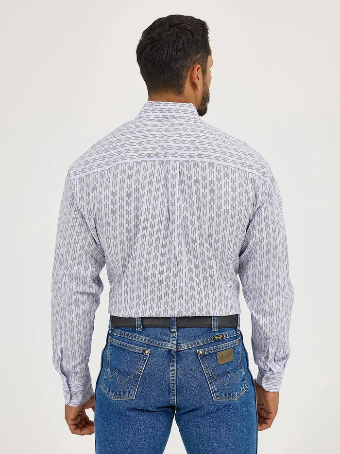 Wrangler George Strait™ Violet Lift Print Relaxed Fit Button Long Sleeve Western Shirt 112365400