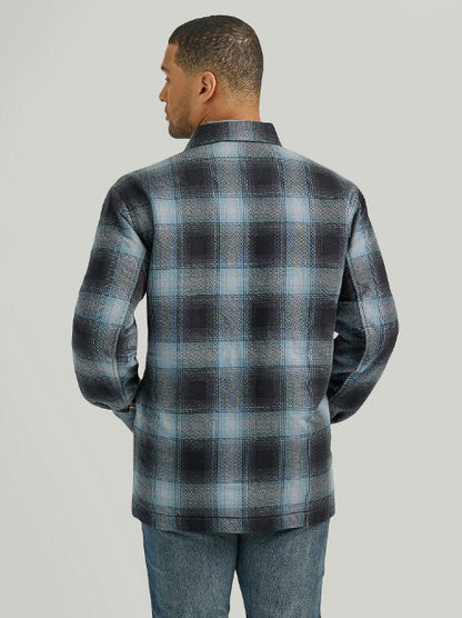 Wrangler Men's Mid-State Plaid Sherpa Lined Flannel Shacket 112353407