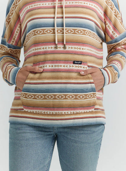 Wrangler Retro Women's Golden Stripe Geo Relaxed Pullover Hoodie 112352995