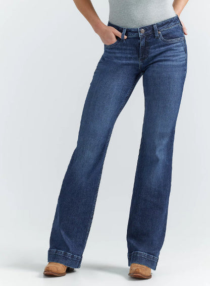 Wrangler Retro Women's Mae Cassie Mid Rise Wide Leg Trouser Jean 112352976