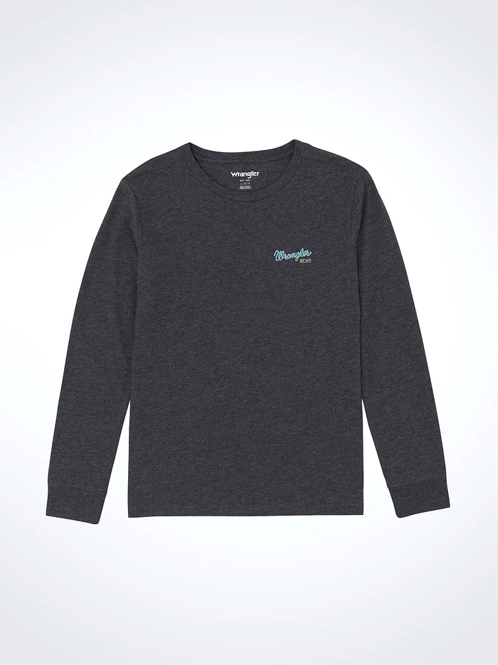 Wrangler Toddlers/Boy's Dark Grey Long Live Cowboys Graphic Long Sleeve Tee Shirt 112365732