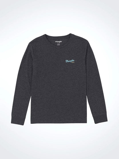 Wrangler Toddlers/Boy's Dark Grey Long Live Cowboys Graphic Long Sleeve Tee Shirt 112365732