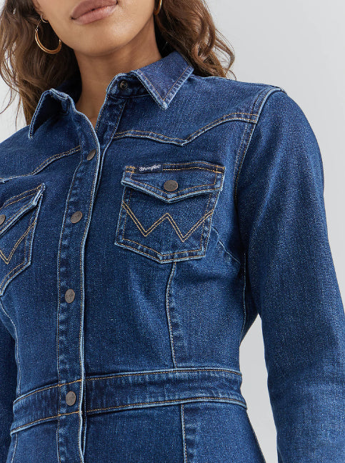 Wrangler Western Denim Jacket Dress 112353126