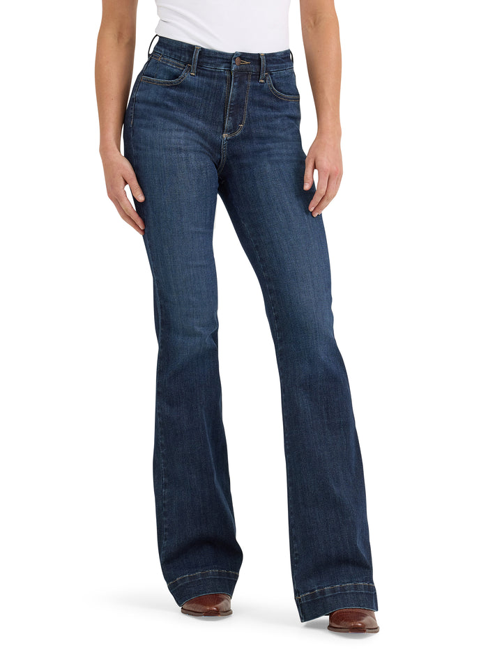 Wrangler Women's Bespoke Alexandra Dark Wash High-Rise Trouser Jeans 112367600