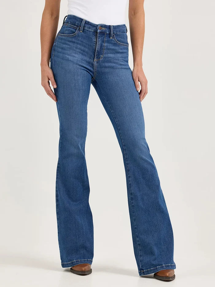 Wrangler Women's Bespoke Medium Wash Elsie High-Rise Flare Jeans 112367573