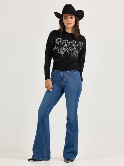 Wrangler Women's Bespoke Medium Wash Elsie High-Rise Flare Jeans 112367573