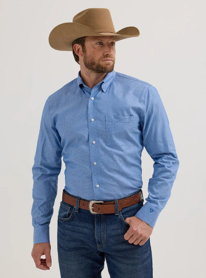 Wrangler X Cody Johnson Blue Diamonds Button Long Sleeve Western Shirt 112357668