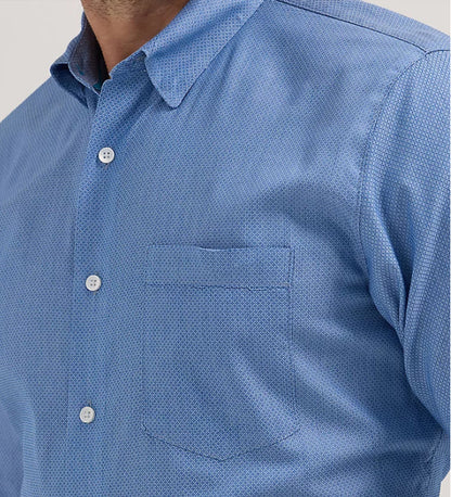 Wrangler X Cody Johnson Blue Diamonds Button Long Sleeve Western Shirt 112357668