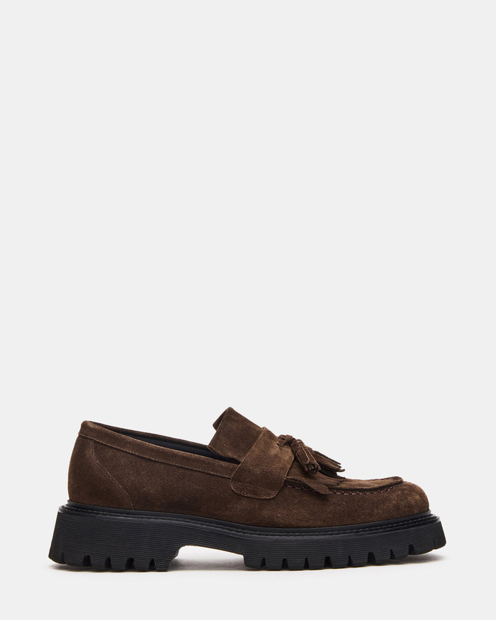 ZEV Brown Suede Lug Sole Dress Men's Loafer | Steve Madden