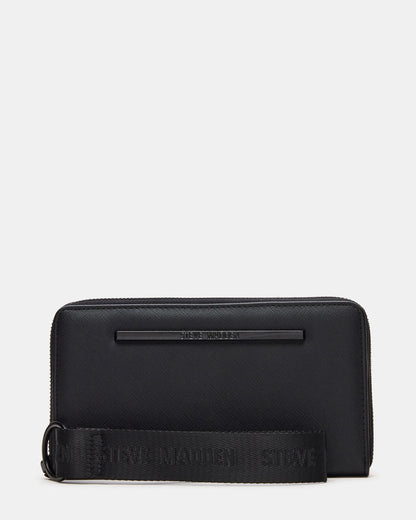 ZIP Wallet Black Zipper Cloure Wristlet Wallet | Steve Madden