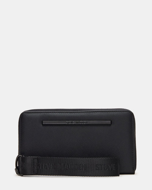 ZIP Wallet Black Zipper Cloure Wristlet Wallet | Steve Madden